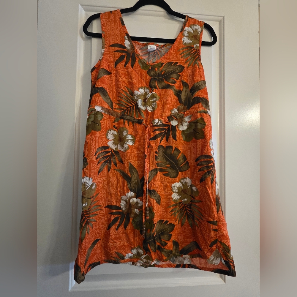 Tropical Orange Floral Mini Dress